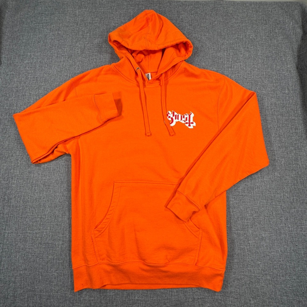 Ghost Band Hoodie Mens Large Orange Papa Emeritus Nameless Ghouls Metal Rock